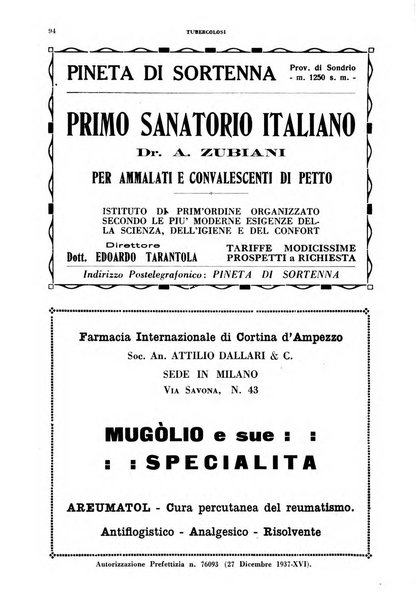 Tubercolosi giornale di studi e di lotta antitubercolare