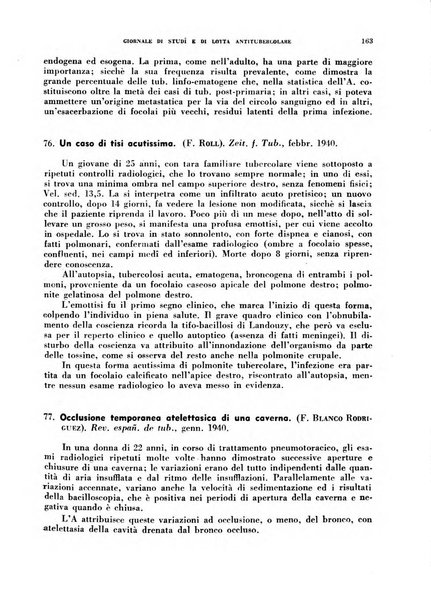 Tubercolosi giornale di studi e di lotta antitubercolare