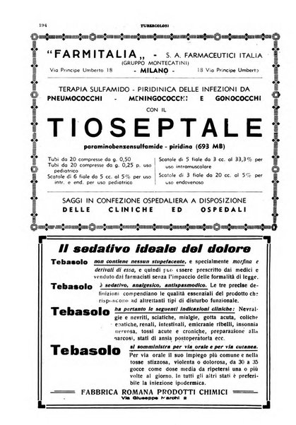 Tubercolosi giornale di studi e di lotta antitubercolare