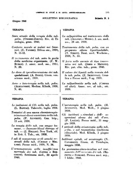 Tubercolosi giornale di studi e di lotta antitubercolare