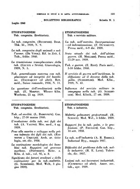 Tubercolosi giornale di studi e di lotta antitubercolare