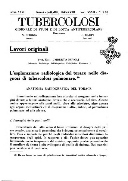 Tubercolosi giornale di studi e di lotta antitubercolare