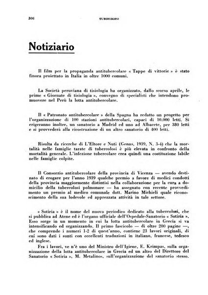 Tubercolosi giornale di studi e di lotta antitubercolare