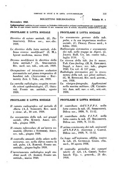 Tubercolosi giornale di studi e di lotta antitubercolare