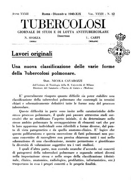 Tubercolosi giornale di studi e di lotta antitubercolare