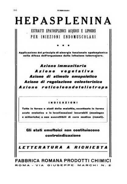 Tubercolosi giornale di studi e di lotta antitubercolare