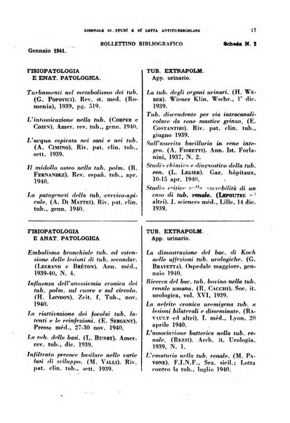 Tubercolosi giornale di studi e di lotta antitubercolare