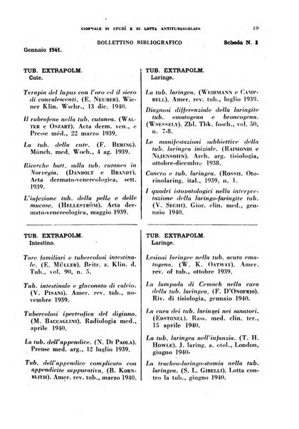 Tubercolosi giornale di studi e di lotta antitubercolare