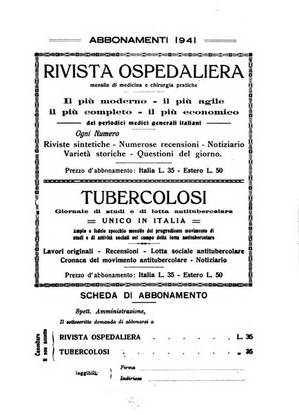 Tubercolosi giornale di studi e di lotta antitubercolare