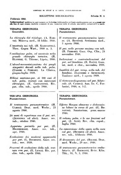 Tubercolosi giornale di studi e di lotta antitubercolare