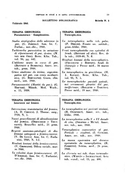 Tubercolosi giornale di studi e di lotta antitubercolare