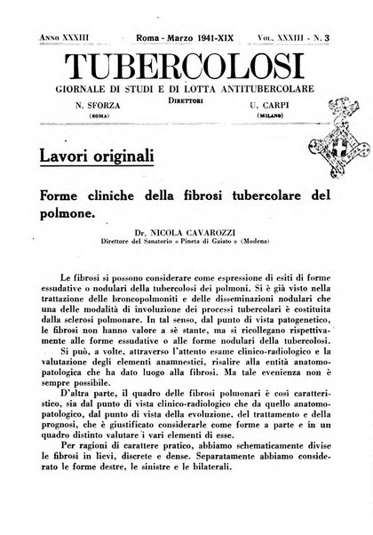 Tubercolosi giornale di studi e di lotta antitubercolare