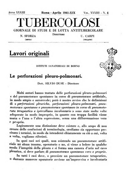 Tubercolosi giornale di studi e di lotta antitubercolare