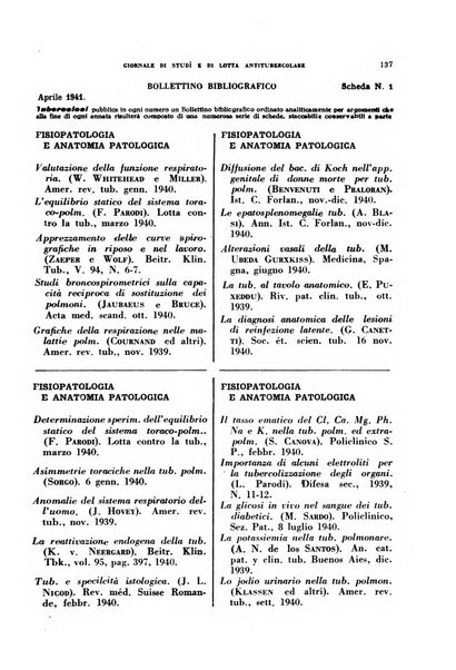 Tubercolosi giornale di studi e di lotta antitubercolare