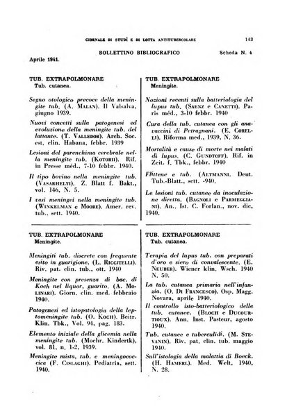 Tubercolosi giornale di studi e di lotta antitubercolare