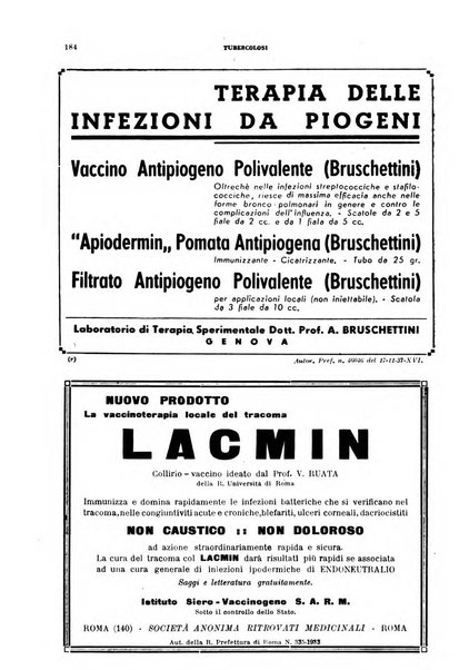 Tubercolosi giornale di studi e di lotta antitubercolare