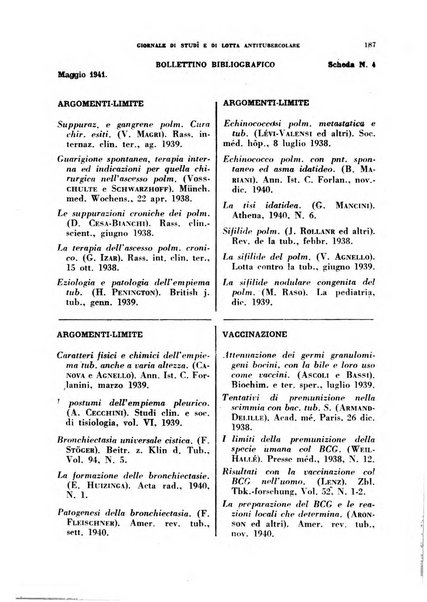 Tubercolosi giornale di studi e di lotta antitubercolare