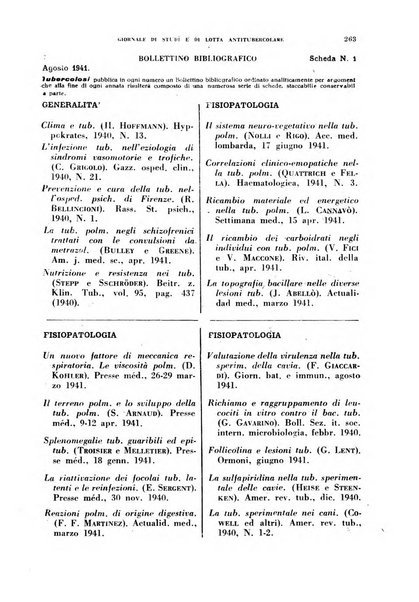 Tubercolosi giornale di studi e di lotta antitubercolare