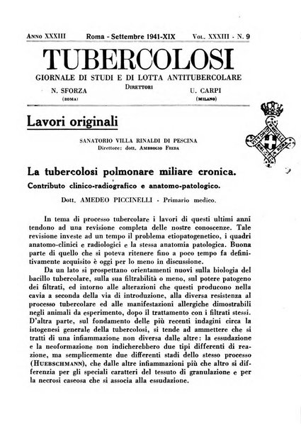 Tubercolosi giornale di studi e di lotta antitubercolare