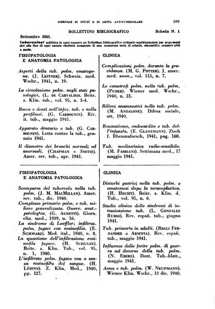 Tubercolosi giornale di studi e di lotta antitubercolare