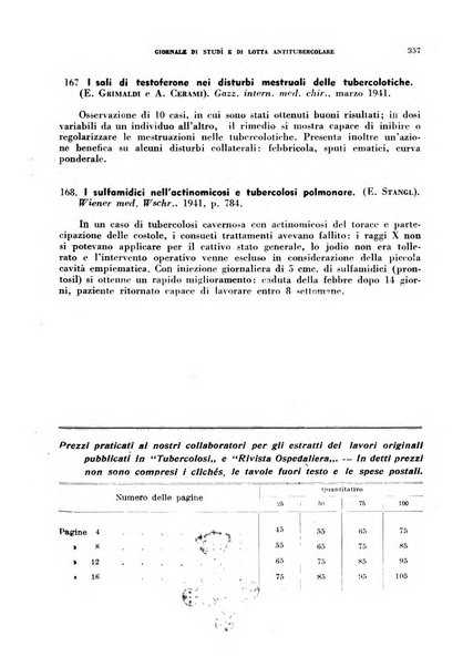 Tubercolosi giornale di studi e di lotta antitubercolare