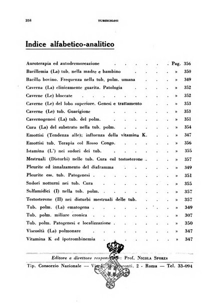 Tubercolosi giornale di studi e di lotta antitubercolare