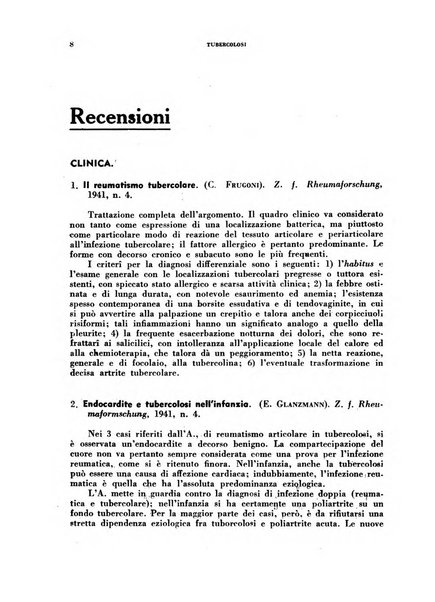 Tubercolosi giornale di studi e di lotta antitubercolare