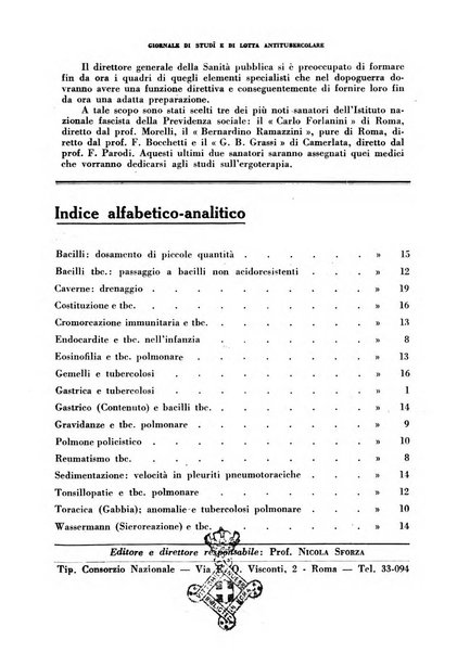 Tubercolosi giornale di studi e di lotta antitubercolare