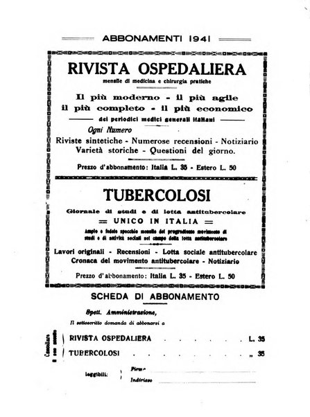 Tubercolosi giornale di studi e di lotta antitubercolare