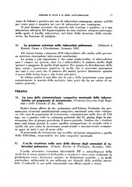 Tubercolosi giornale di studi e di lotta antitubercolare