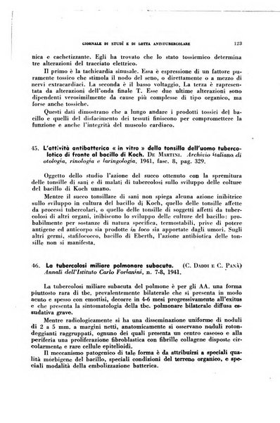 Tubercolosi giornale di studi e di lotta antitubercolare