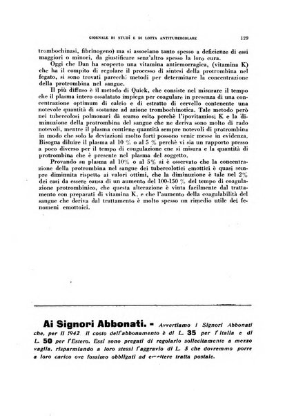 Tubercolosi giornale di studi e di lotta antitubercolare