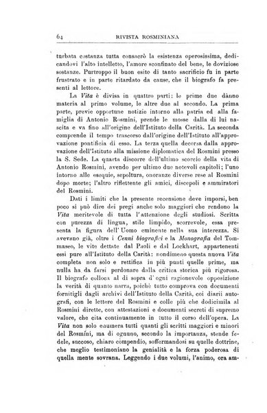 Rivista rosminiana periodico mensile