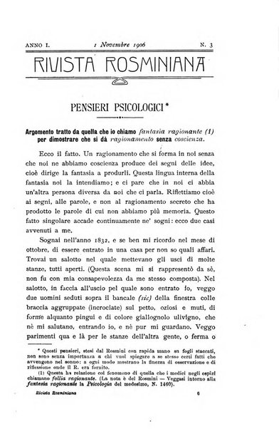 Rivista rosminiana periodico mensile