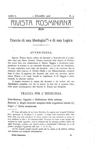 Rivista rosminiana periodico mensile