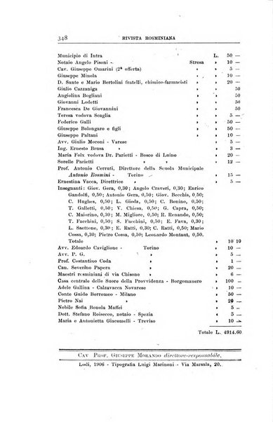 Rivista rosminiana periodico mensile