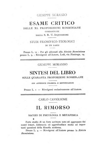 Rivista rosminiana periodico mensile