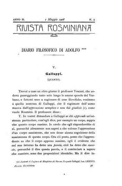 Rivista rosminiana periodico mensile