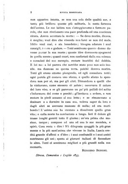 Rivista rosminiana periodico mensile