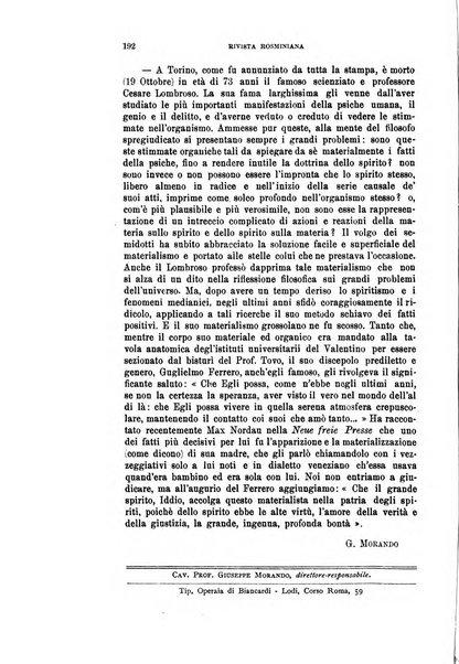 Rivista rosminiana periodico mensile