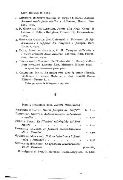 Rivista rosminiana periodico mensile