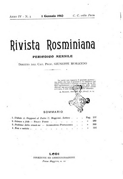 Rivista rosminiana periodico mensile