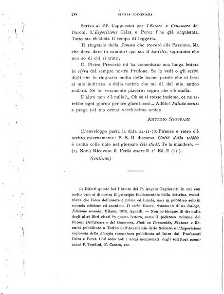 Rivista rosminiana periodico mensile