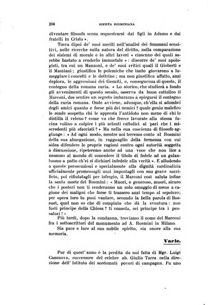 Rivista rosminiana periodico mensile