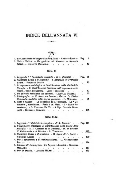 Rivista rosminiana periodico mensile