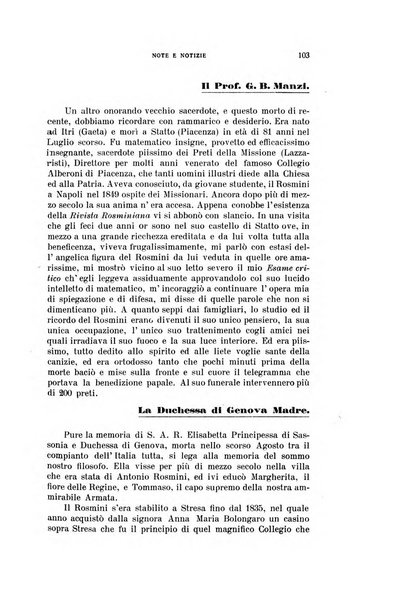 Rivista rosminiana periodico mensile