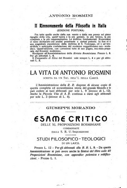 Rivista rosminiana periodico mensile