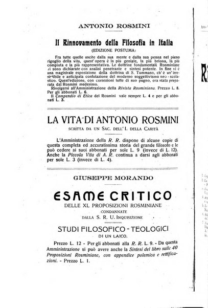 Rivista rosminiana periodico mensile