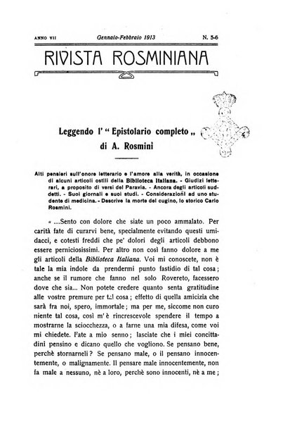 Rivista rosminiana periodico mensile