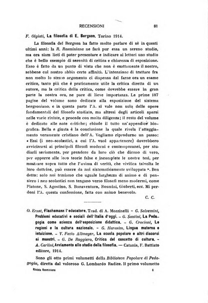 Rivista rosminiana periodico mensile